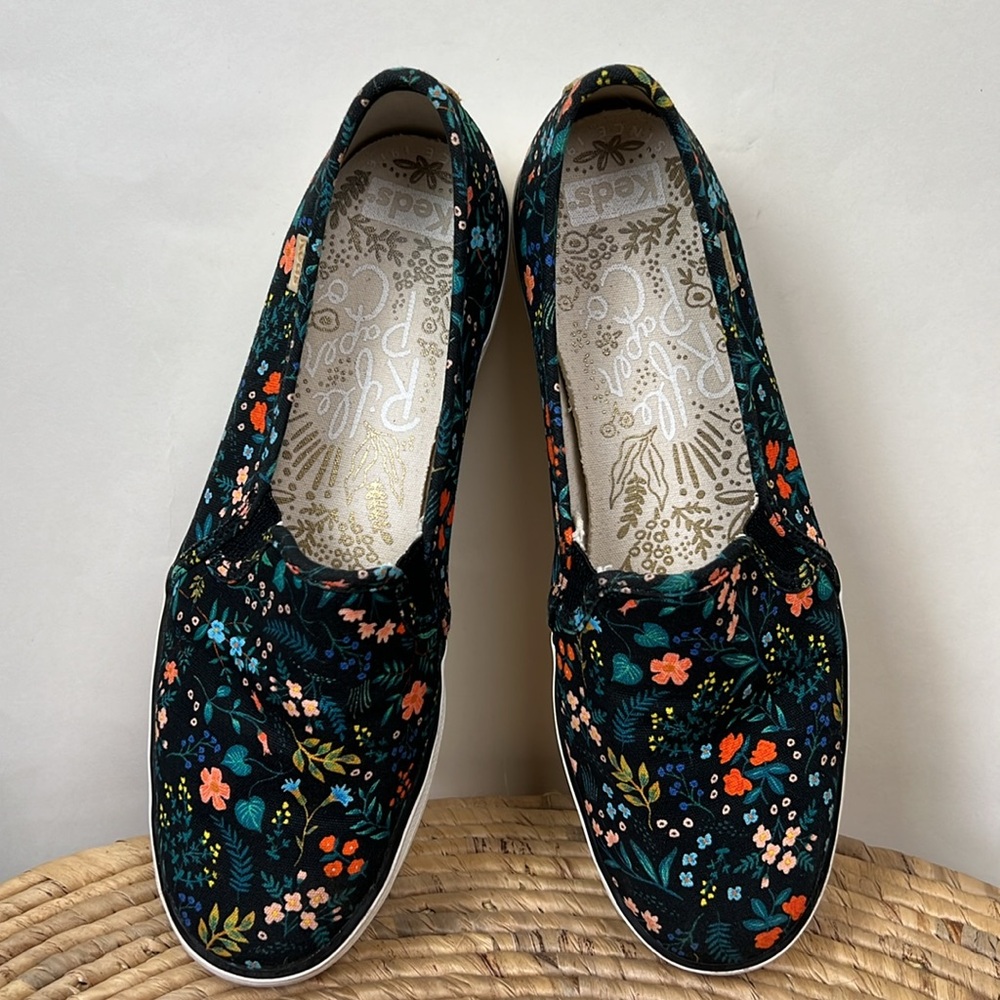 Keds Women's Black Floral Slip-On Sneakers - Picture 7 of 8